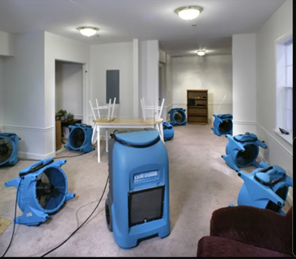 Air movers and dehumidifier setup for Water Damage Restoration in Southwest Ranches